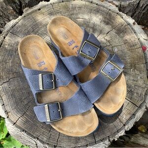 Birkenstock Arizona Soft Footbed Oiled Blue size 37 narrow